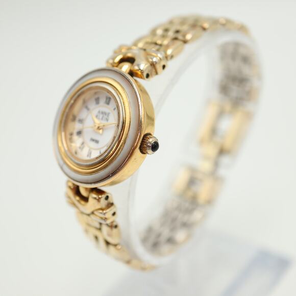 Vintage Anne Klein Swiss Two Tone Womens 24mm Watch 5.75" Bracelet w New Battery - Picture 9 of 16